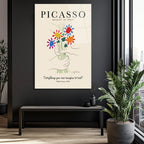 Picasso Barış Buketi Cam Tablo - Modern Sanat Duvar Dekoru