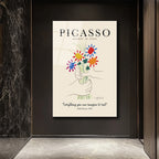 Picasso Barış Buketi Cam Tablo - Modern Sanat Duvar Dekoru