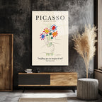 Picasso Barış Buketi Cam Tablo - Modern Sanat Duvar Dekoru