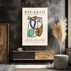 Picasso Tarzı Kübist Yüz Cam Tablo - Modern Sanat Duvar Dekorasyonu