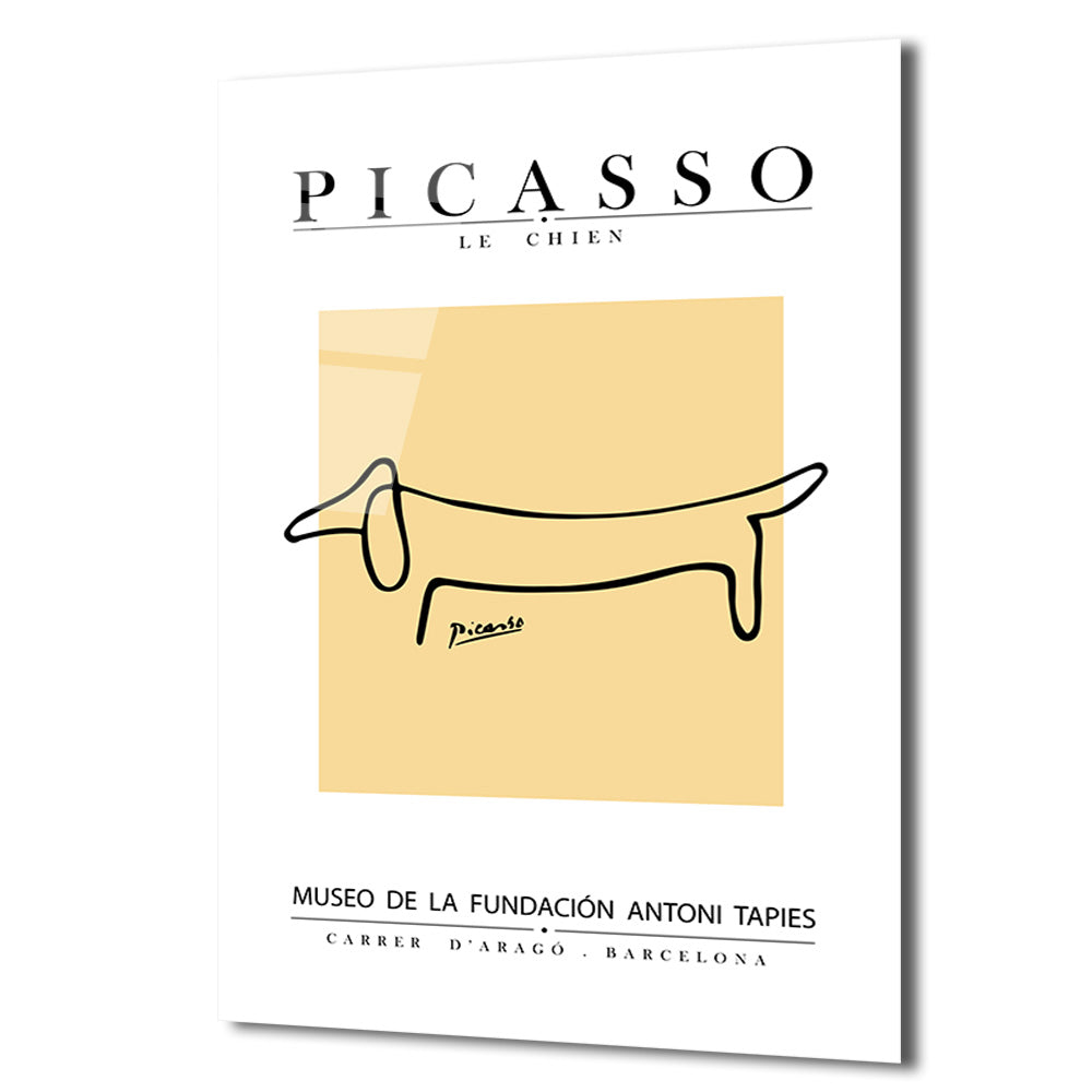 Picasso Le Chien Minimalist Sanat Cam Tablo