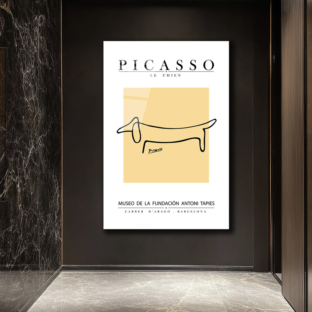 Picasso Le Chien Minimalist Sanat Cam Tablo