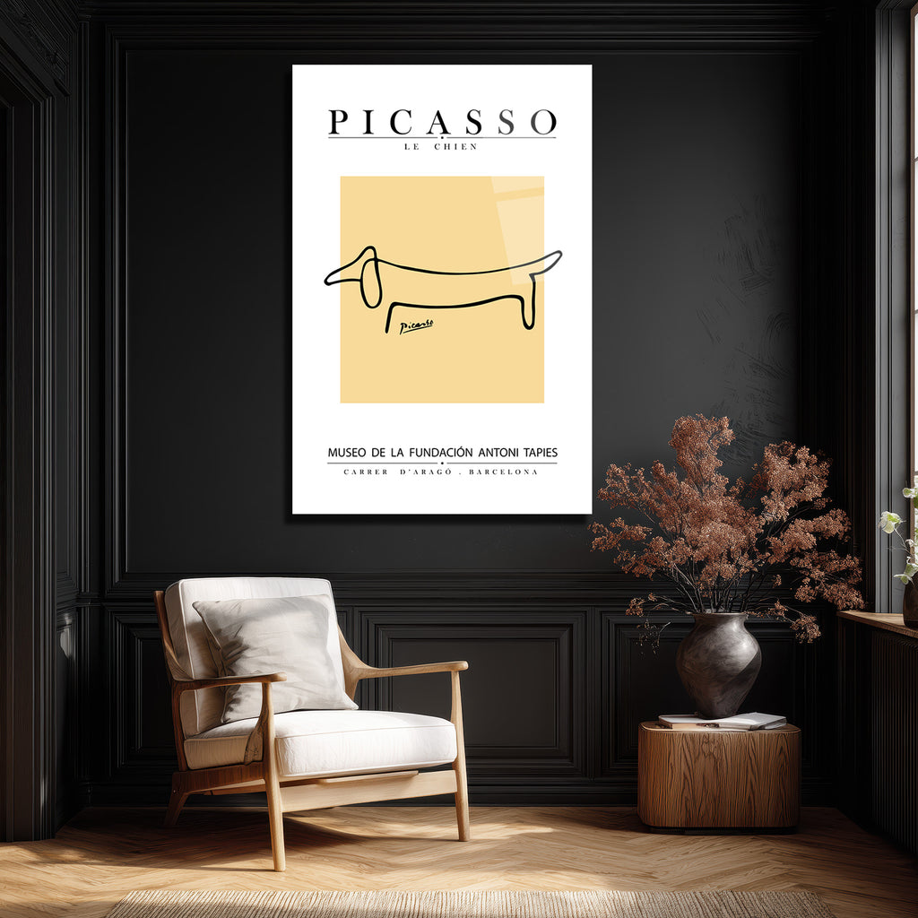 Picasso Le Chien Minimalist Sanat Cam Tablo