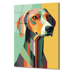 Modern Geometrik Köpek Sanatı Cam Tablo