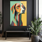 Modern Geometrik Köpek Sanatı Cam Tablo
