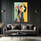 Modern Geometrik Köpek Sanatı Cam Tablo