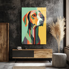 Modern Geometrik Köpek Sanatı Cam Tablo