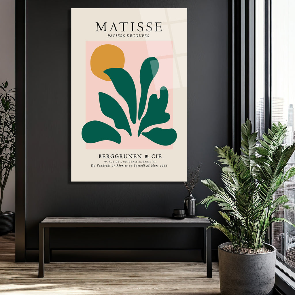 Matisse Papiers Découpés Soyut Yapraklar Cam Tablo