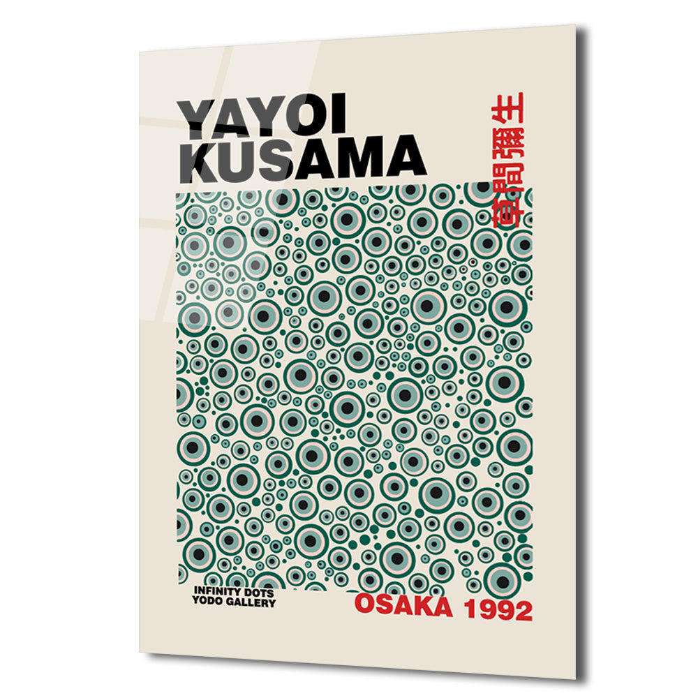 Yayoi Kusama Sonsuzluk Noktaları Modern Sanat Cam Tablo