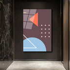 Soyut Geometrik Sanat Cam Tablo - Modern Duvar Dekorasyonu