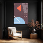 Soyut Geometrik Sanat Cam Tablo - Modern Duvar Dekorasyonu