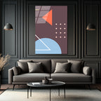 Soyut Geometrik Sanat Cam Tablo - Modern Duvar Dekorasyonu