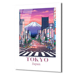 Tokyo Fuji Manzarası Cam Tablo - Japon Şehir Sanatı