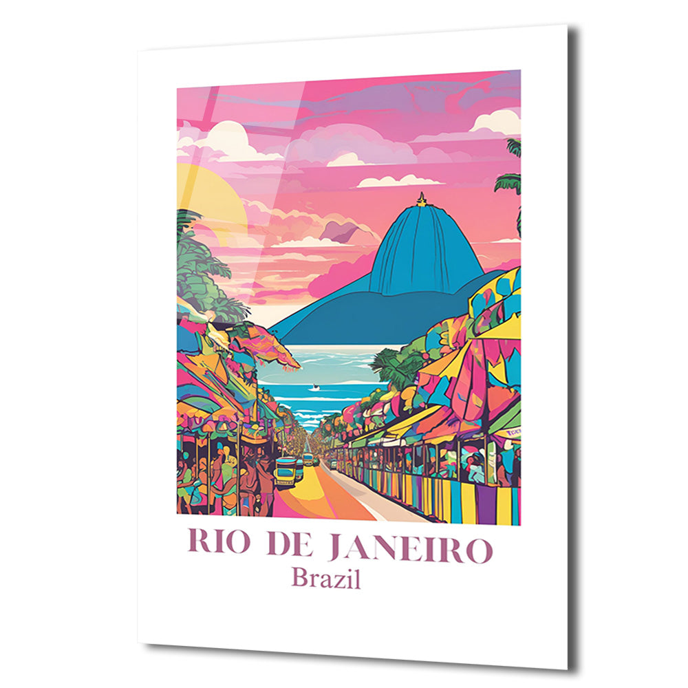 Rio de Janeiro Rüyası Cam Tablo - Canlı Şehir Manzarası