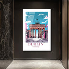 Berlin Brandenburg Kapısı Pop Art Cam Tablo - Glazella Özel Seri