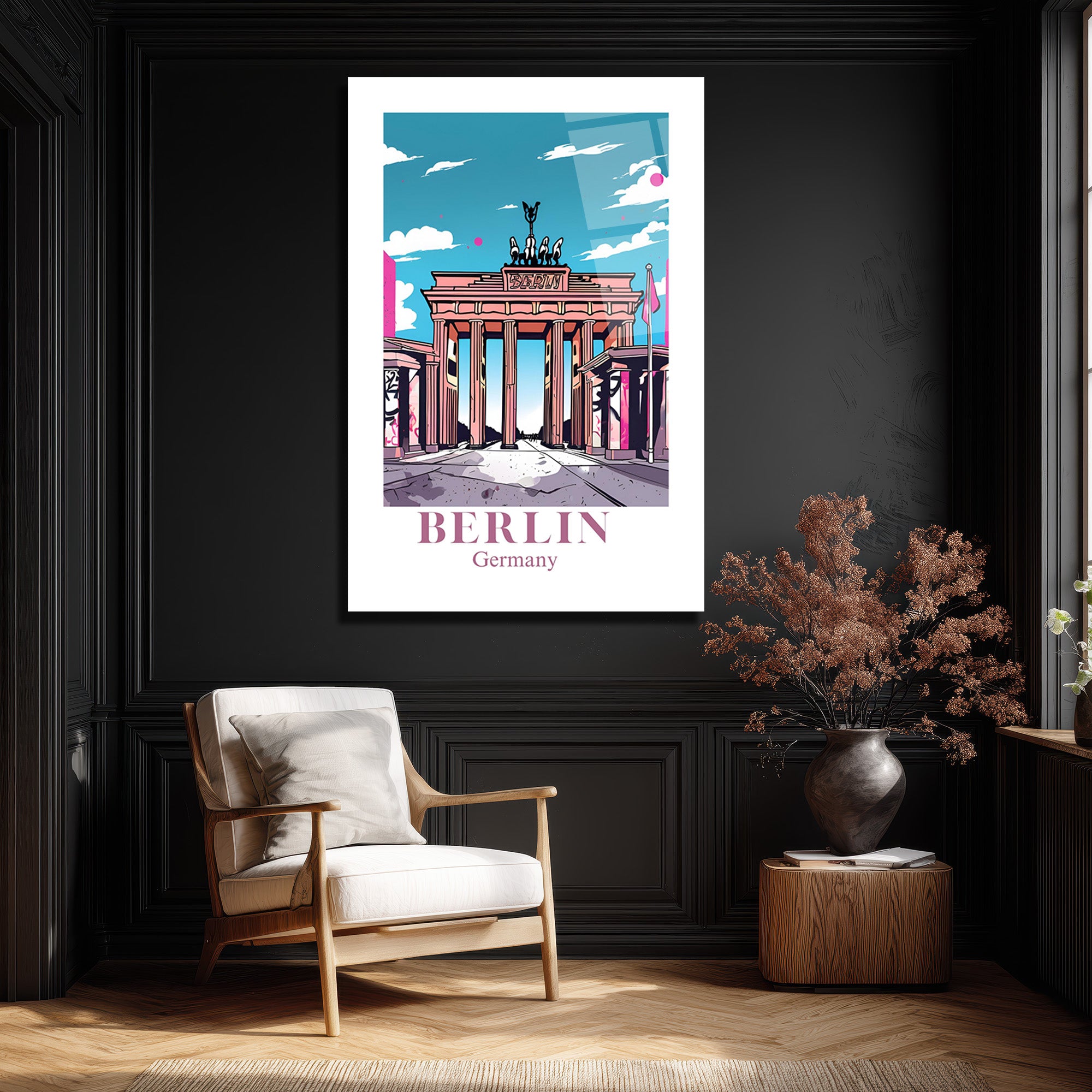Berlin Brandenburg Kapısı Pop Art Cam Tablo - Glazella Özel Seri