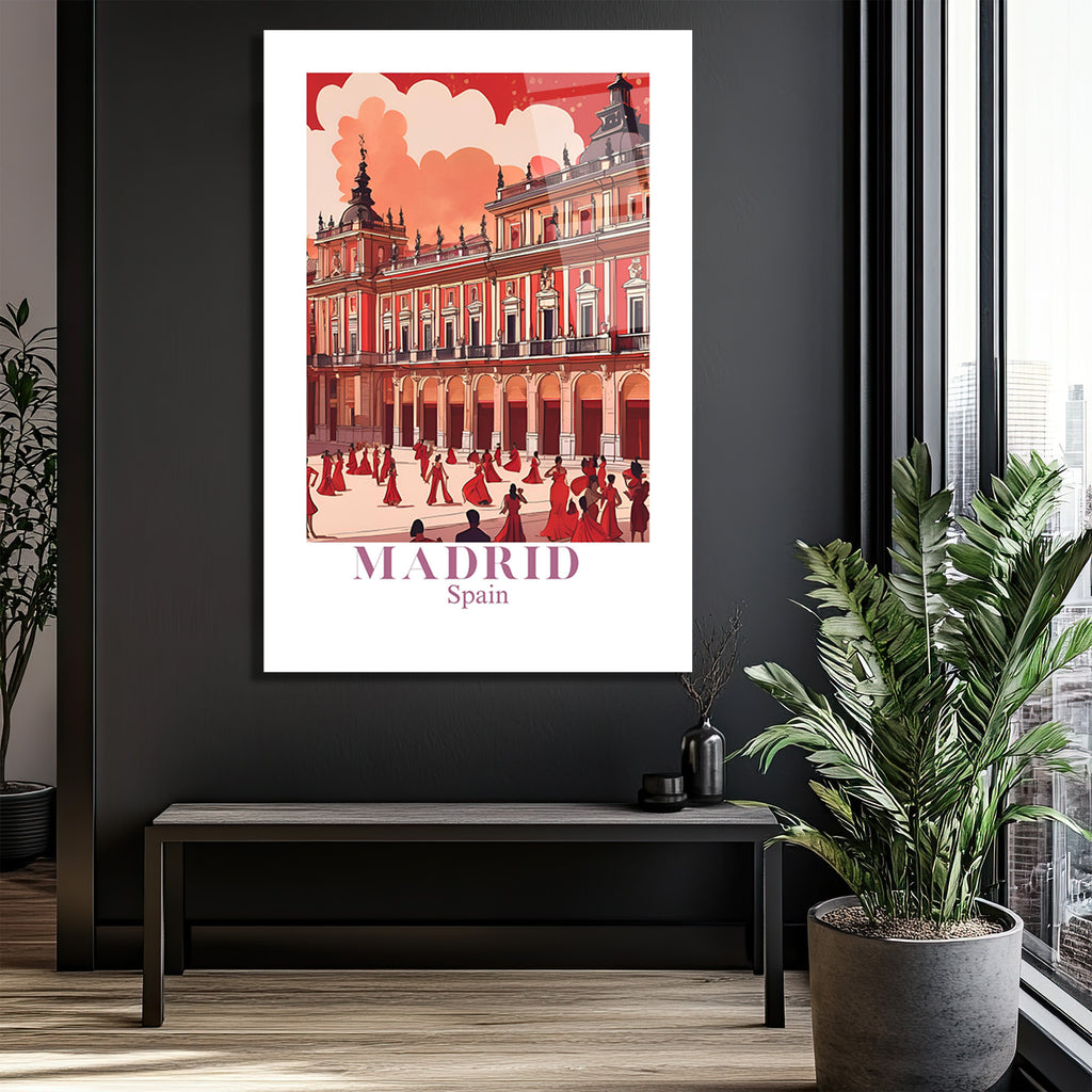 Madrid Flamenko Ruhu Temalı Cam Tablo