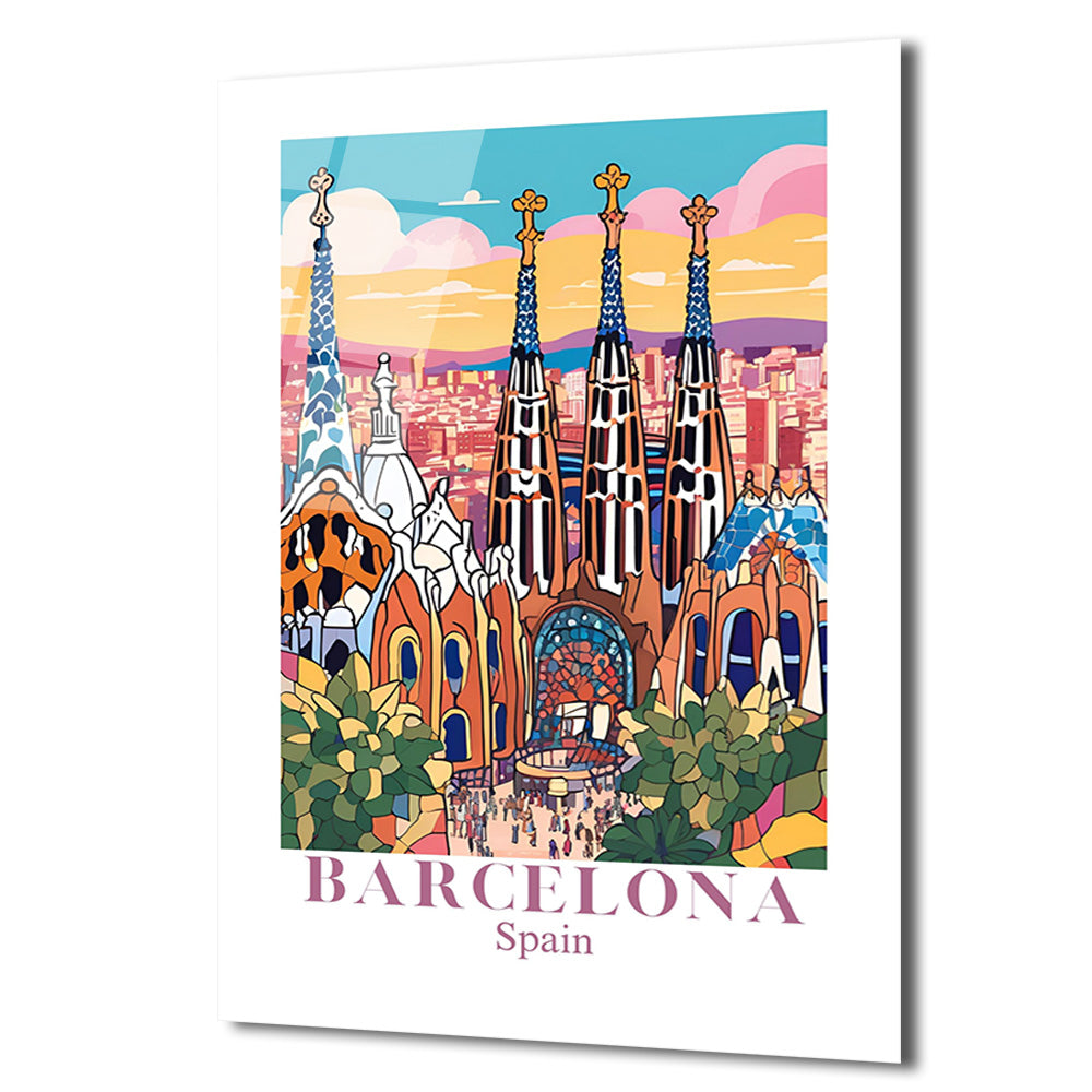 Barselona Rüyası Sagrada Familia Modern Cam Tablo