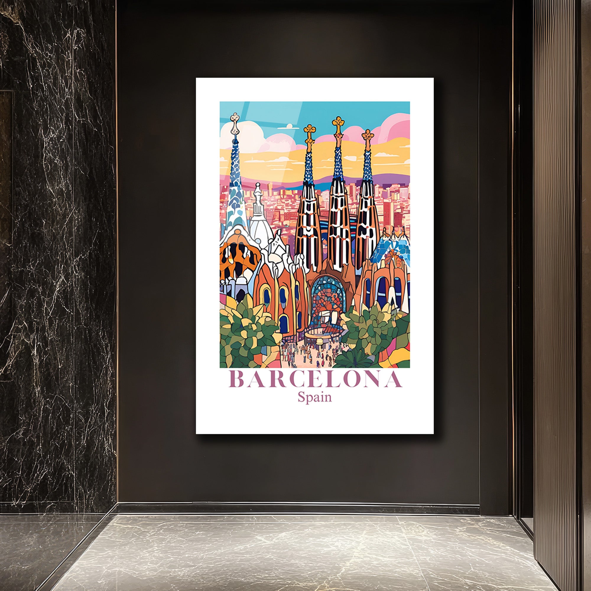 Barselona Rüyası Sagrada Familia Modern Cam Tablo