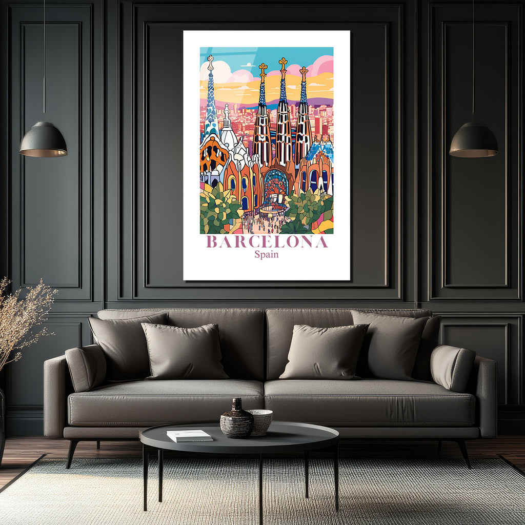 Barselona Rüyası Sagrada Familia Modern Cam Tablo