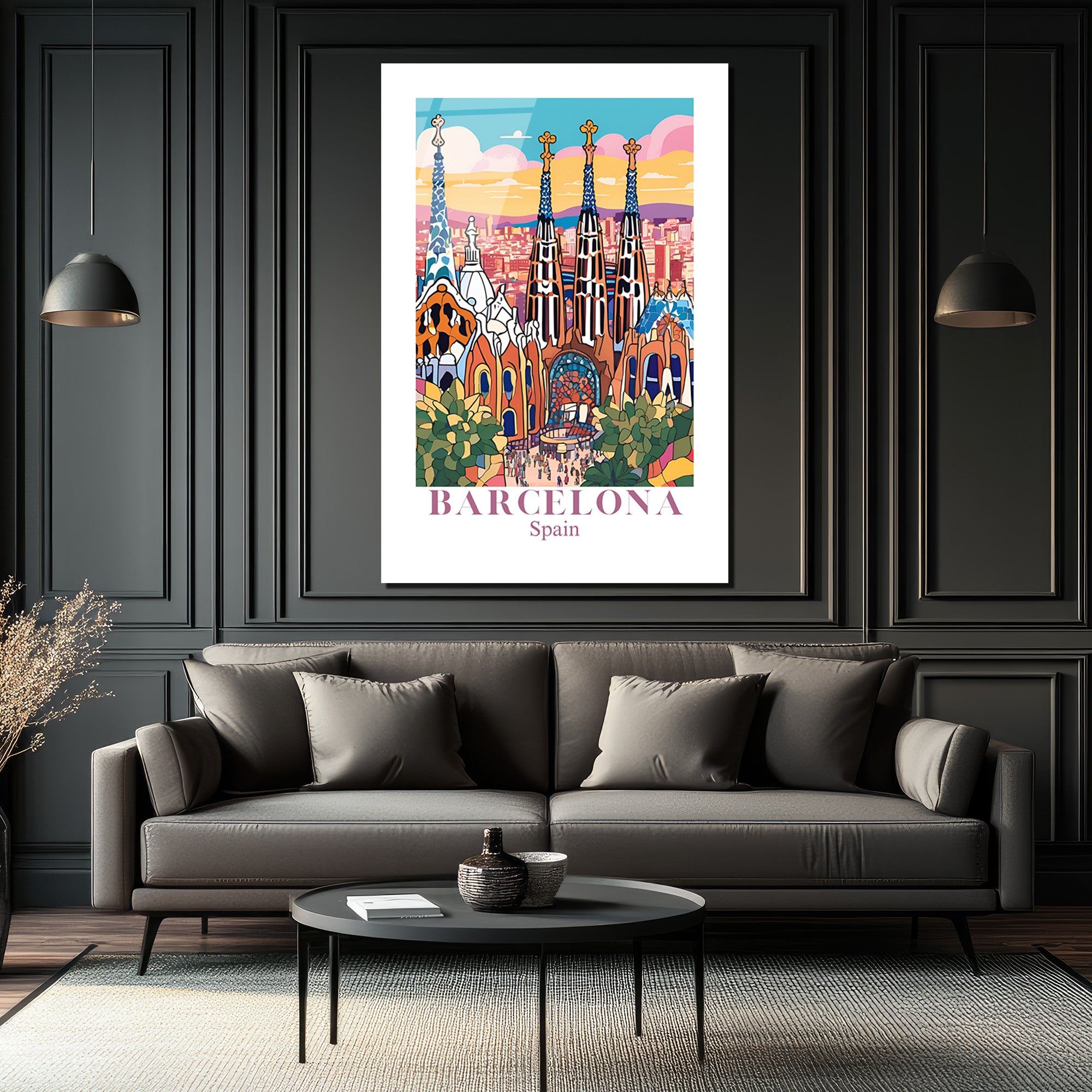 Barselona Rüyası Sagrada Familia Modern Cam Tablo