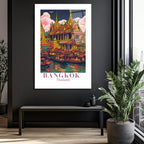 Bangkok Tayland Seyahat Posteri Cam Tablo
