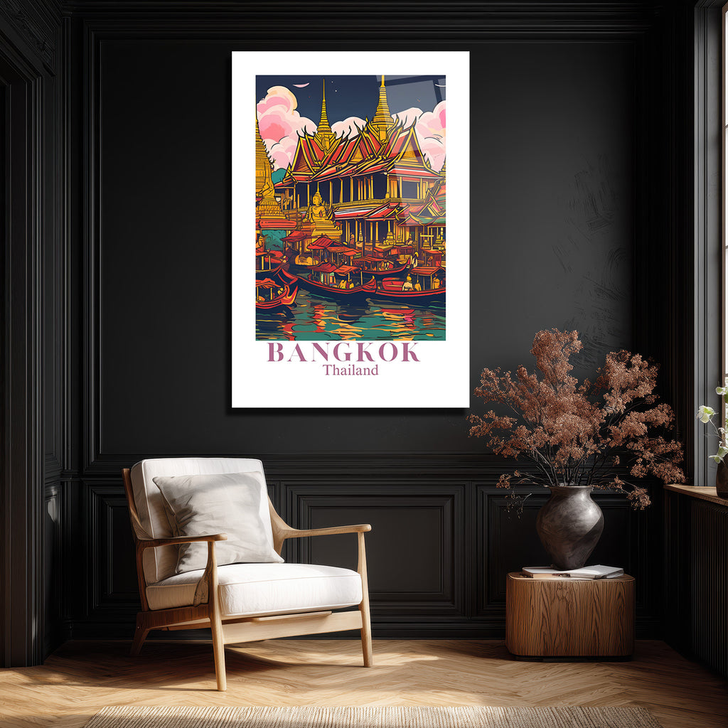 Bangkok Tayland Seyahat Posteri Cam Tablo