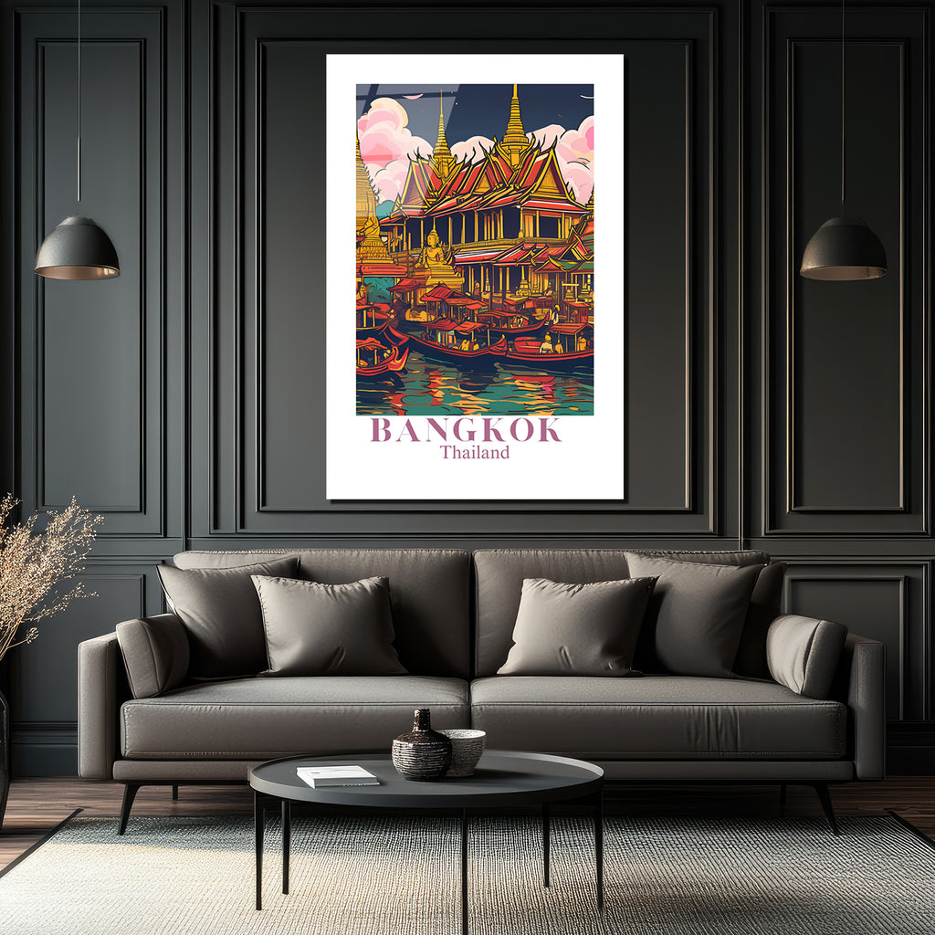 Bangkok Tayland Seyahat Posteri Cam Tablo