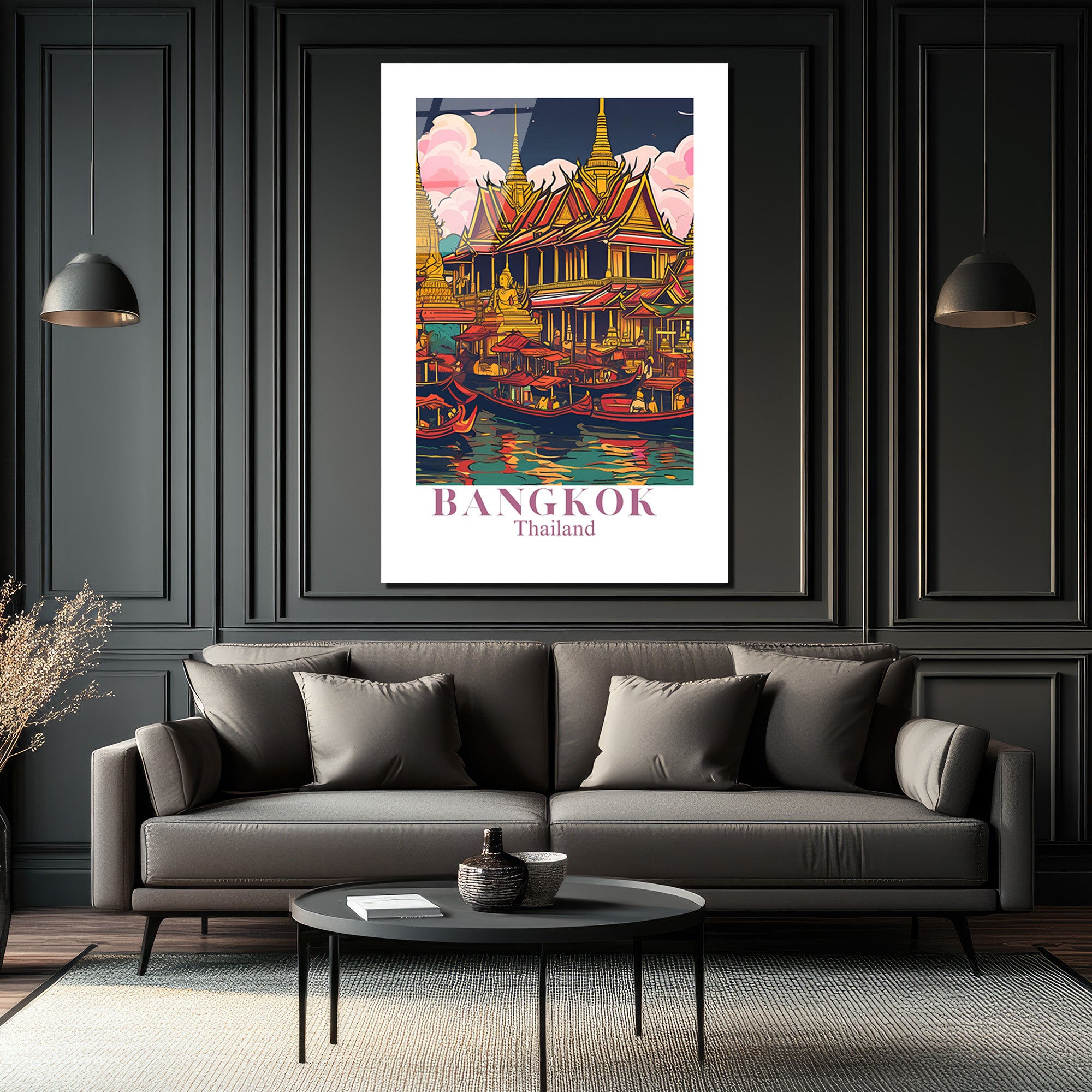 Bangkok Tayland Seyahat Posteri Cam Tablo