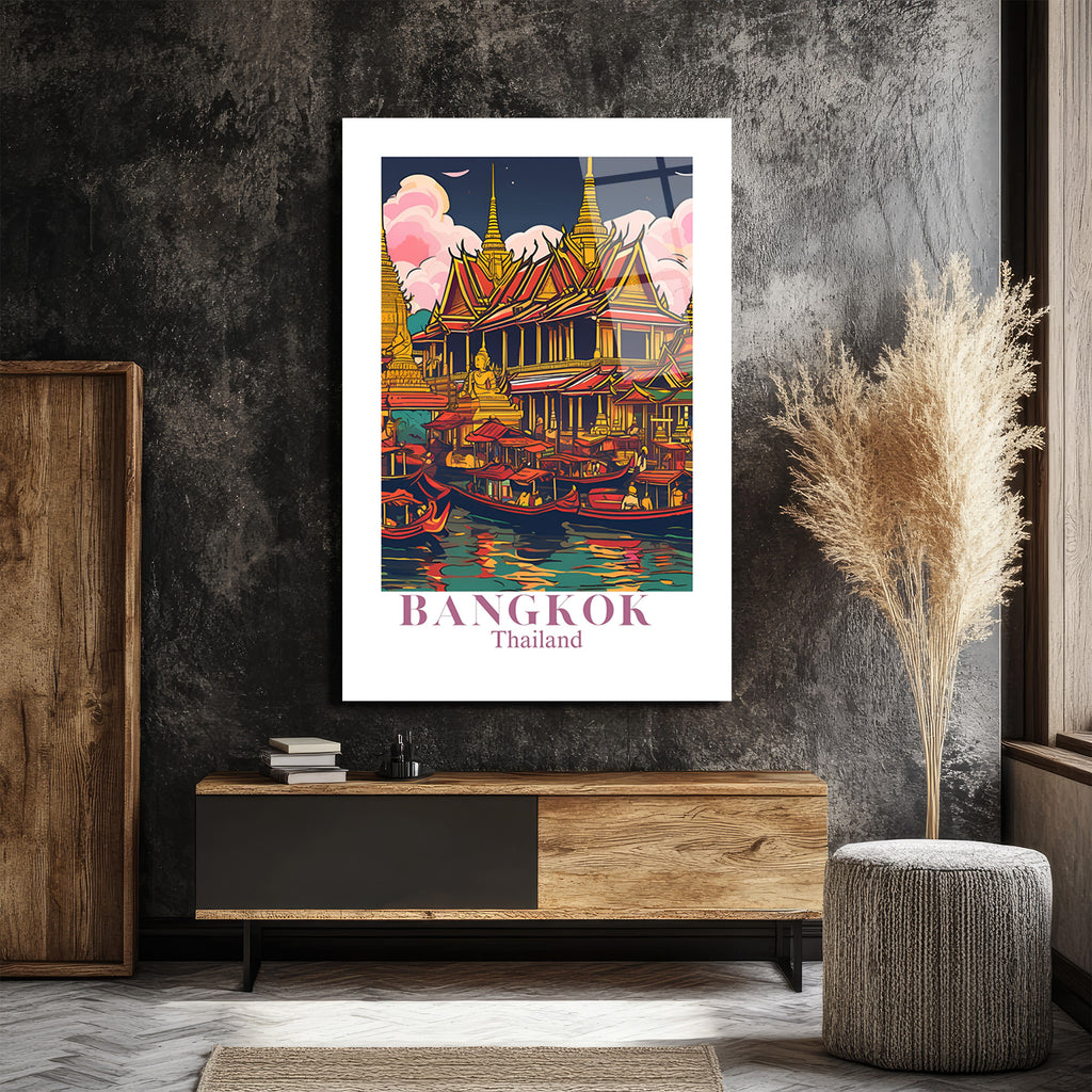 Bangkok Tayland Seyahat Posteri Cam Tablo