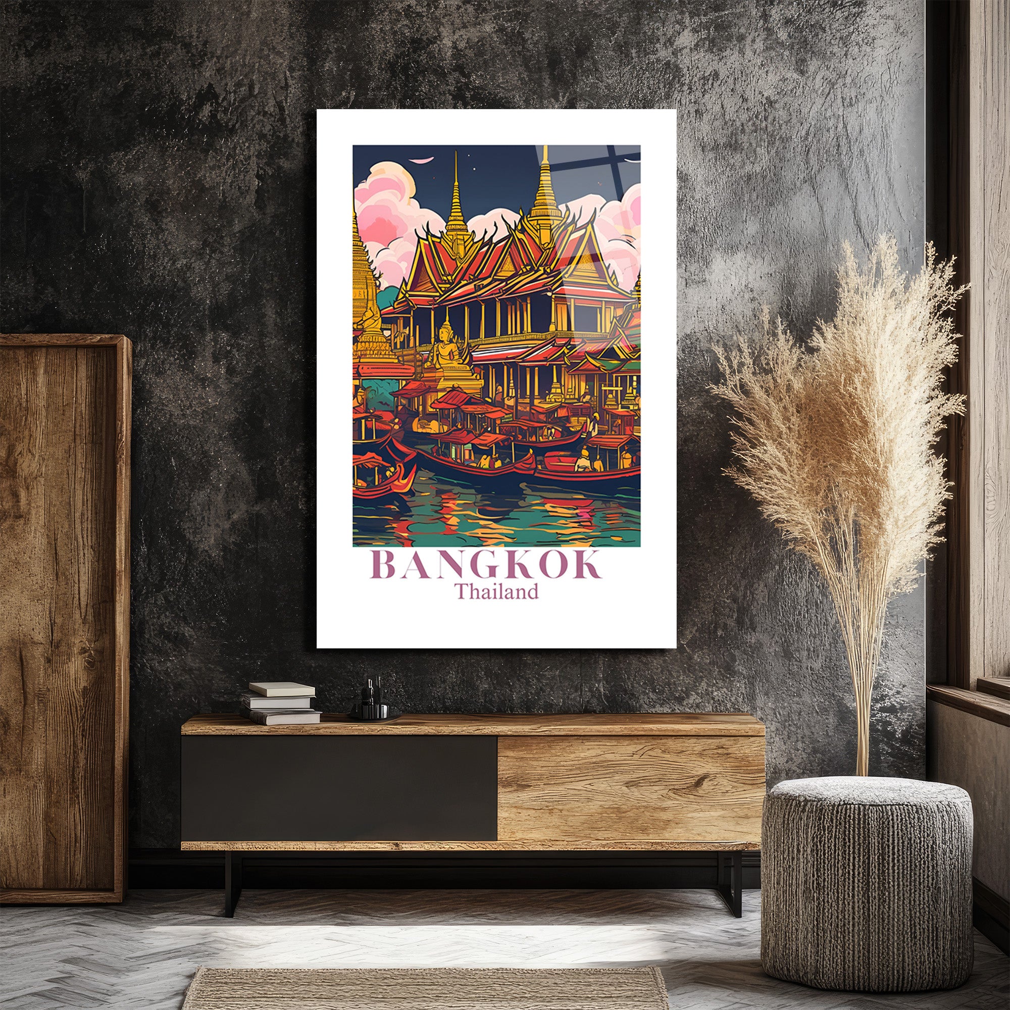 Bangkok Tayland Seyahat Posteri Cam Tablo