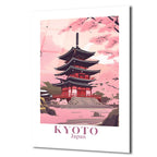 Kyoto Sakura Tapınağı Cam Tablo: Japon Baharının Zarafeti