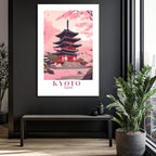Kyoto Sakura Tapınağı Cam Tablo: Japon Baharının Zarafeti