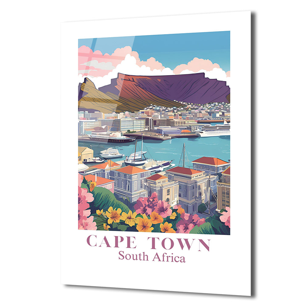 Cape Town Güney Afrika Manzarası Cam Tablo