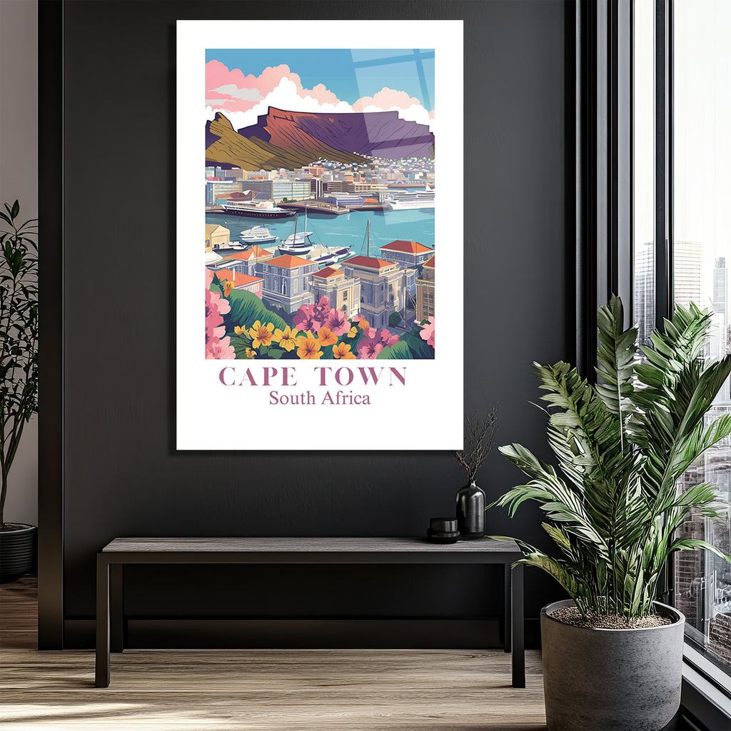 Cape Town Güney Afrika Manzarası Cam Tablo