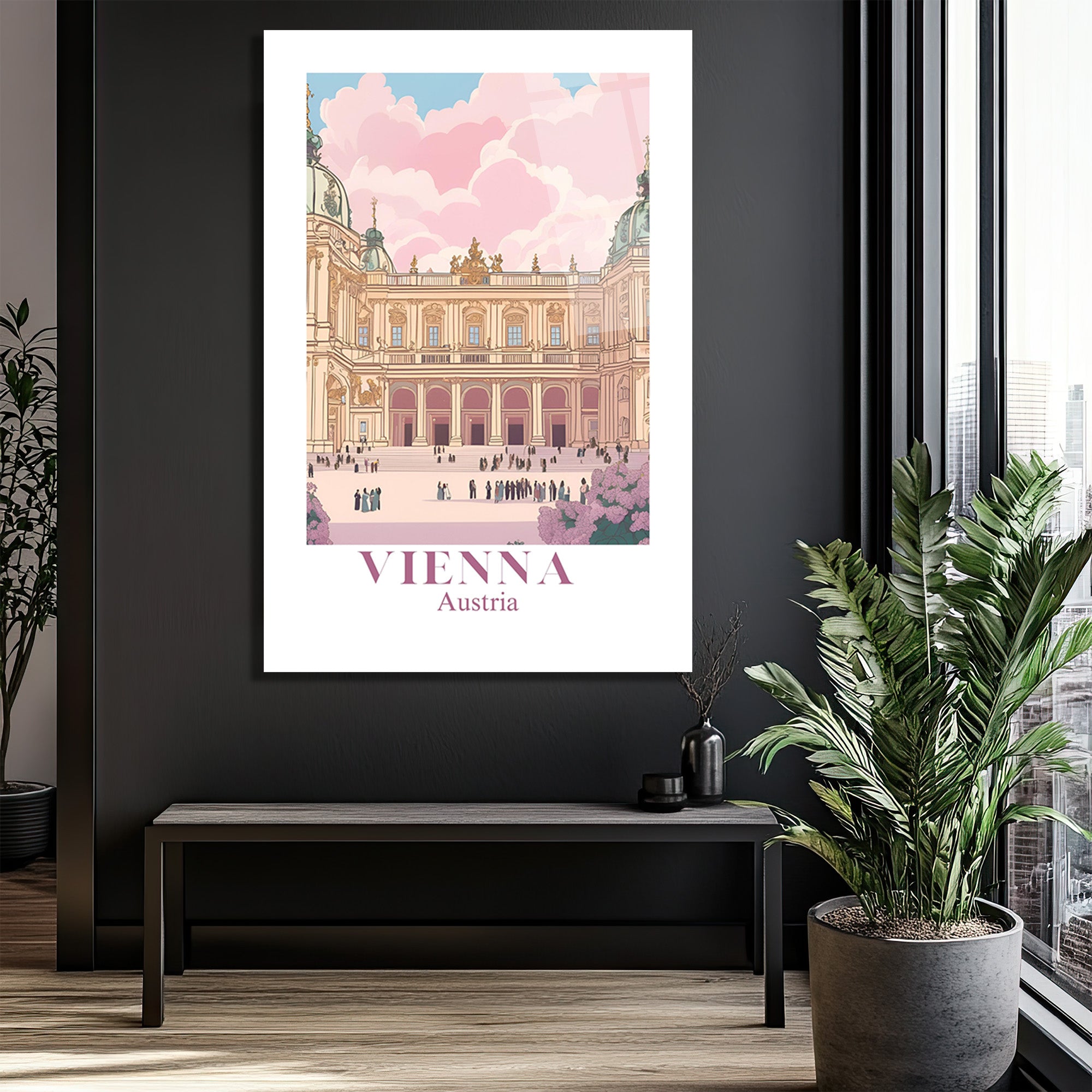 Viyana'nın Büyüsü: Schönbrunn Sarayı Temalı Modern Cam Tablo