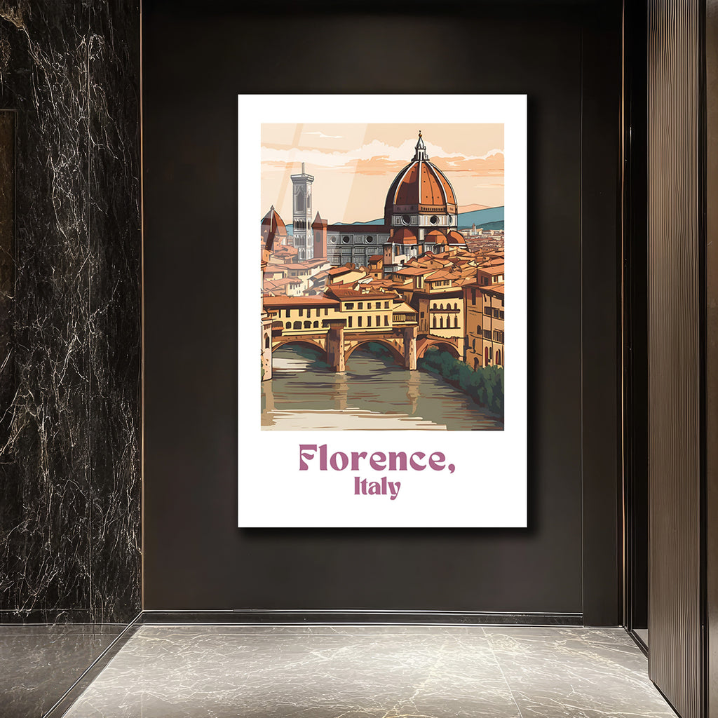 Floransa'nın Büyüsü: Ponte Vecchio & Duomo Cam Tablo