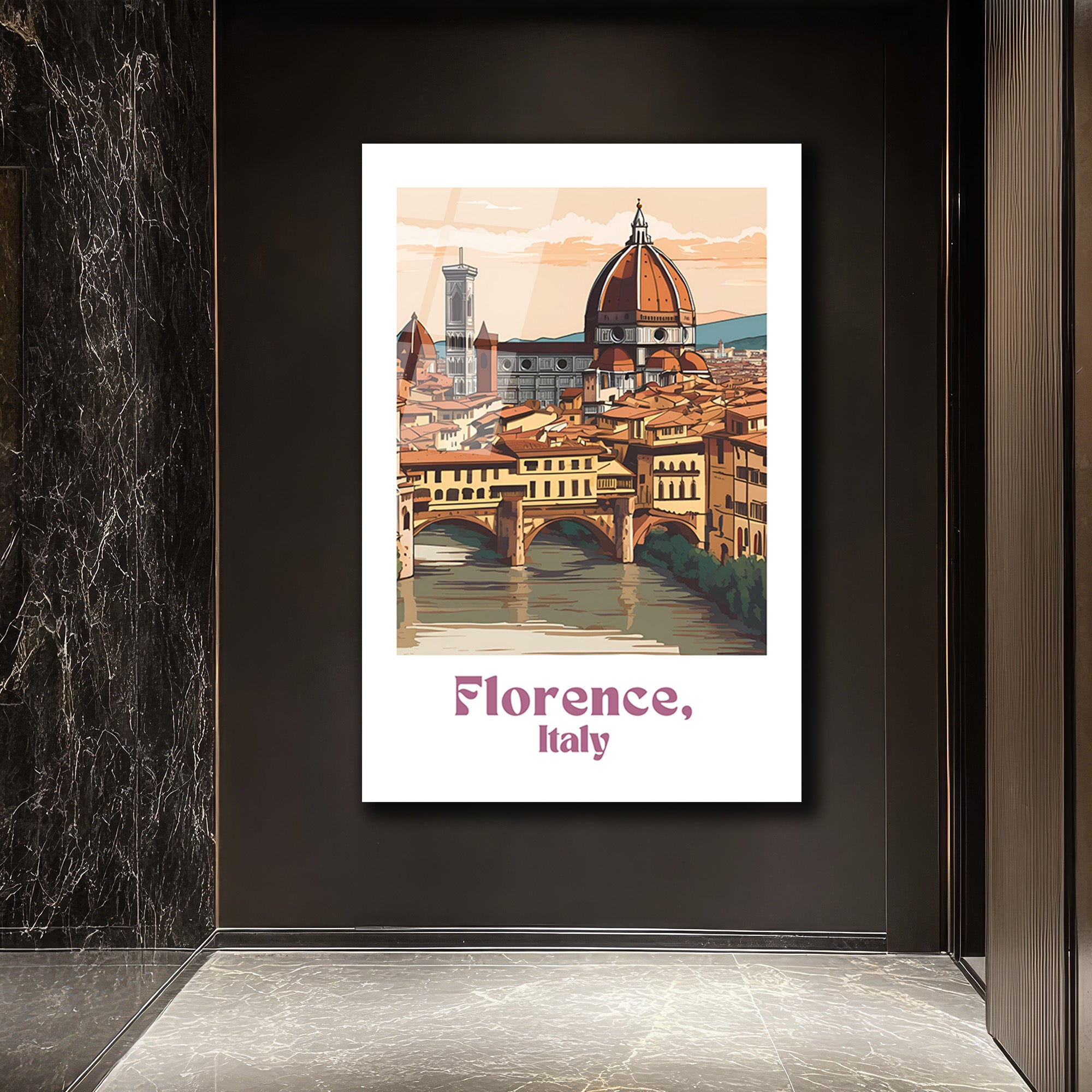 Floransa'nın Büyüsü: Ponte Vecchio & Duomo Cam Tablo