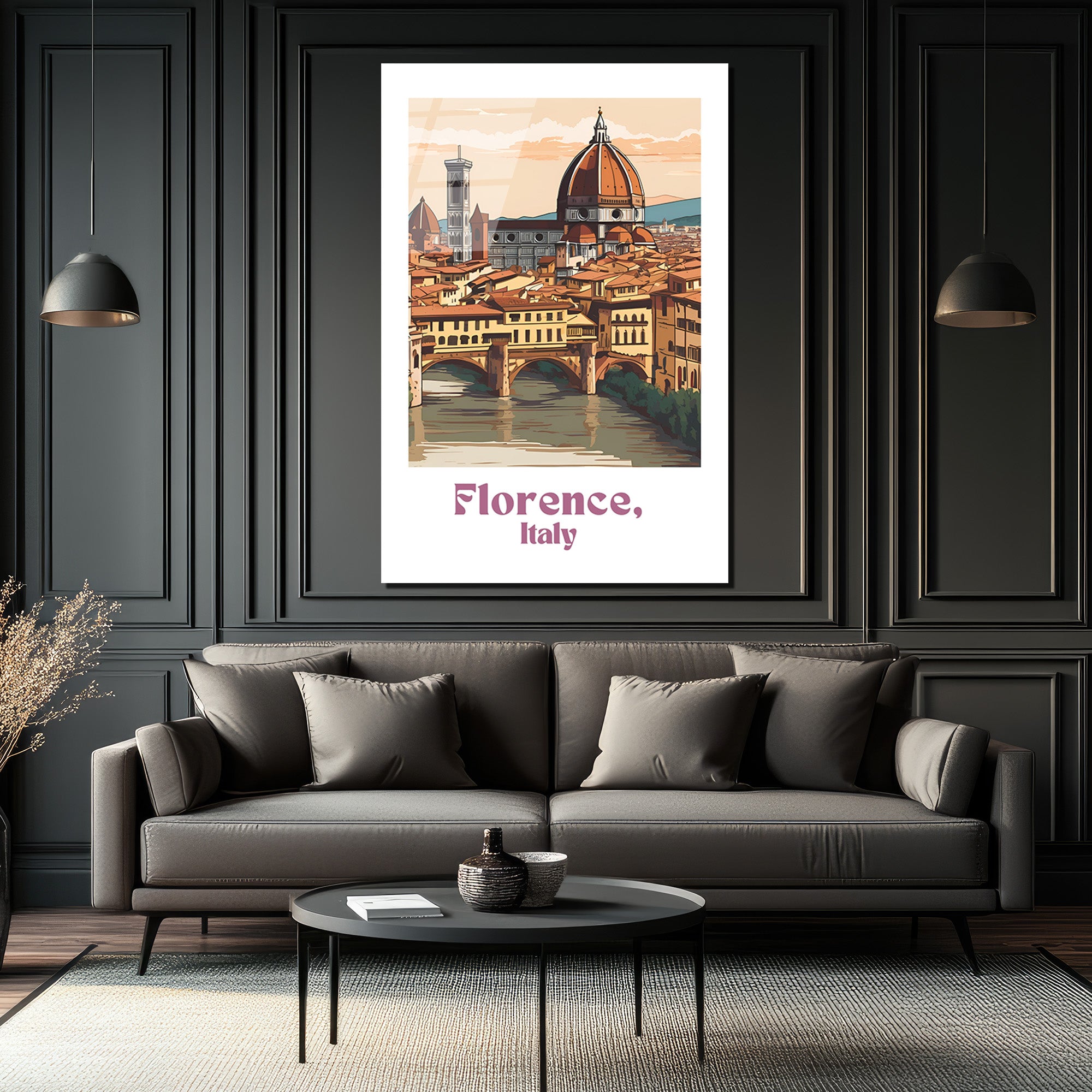 Floransa'nın Büyüsü: Ponte Vecchio & Duomo Cam Tablo