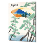 Japonya Fuji Dağı ve Çam Ağaçları Temalı Sanatsal Cam Tablo