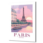 Romantik Paris Gün Batımı Temalı Eyfel Kulesi Cam Tablo