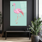 Pembe Flamingo Cam Tablo: Evine Egzotik Bir Dokunuş