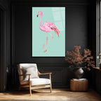 Pembe Flamingo Cam Tablo: Evine Egzotik Bir Dokunuş
