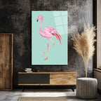 Pembe Flamingo Cam Tablo: Evine Egzotik Bir Dokunuş