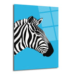 Vahşi Zarafet: Modern Zebra Profili Cam Tablo