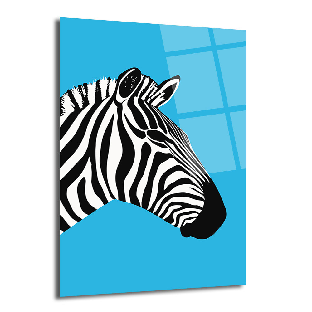 Vahşi Zarafet: Modern Zebra Profili Cam Tablo