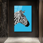 Vahşi Zarafet: Modern Zebra Profili Cam Tablo