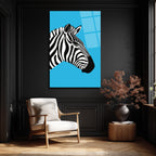 Vahşi Zarafet: Modern Zebra Profili Cam Tablo
