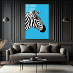 Vahşi Zarafet: Modern Zebra Profili Cam Tablo