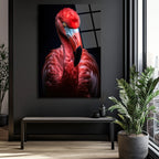 Büyüleyici Pembe Flamingo Cam Tablo - Glazella Özel Koleksiyon